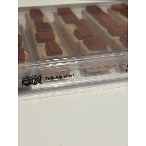 Stampin Up! Tidy Alphabet Wood-Mounted Rubber Stamps Set For Crafting & Scrapboo - Picture 2 of 3